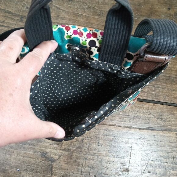 Fossil Key Per Coated Crossbody Bag Purse Tote Pockets - Picture 7 of 13